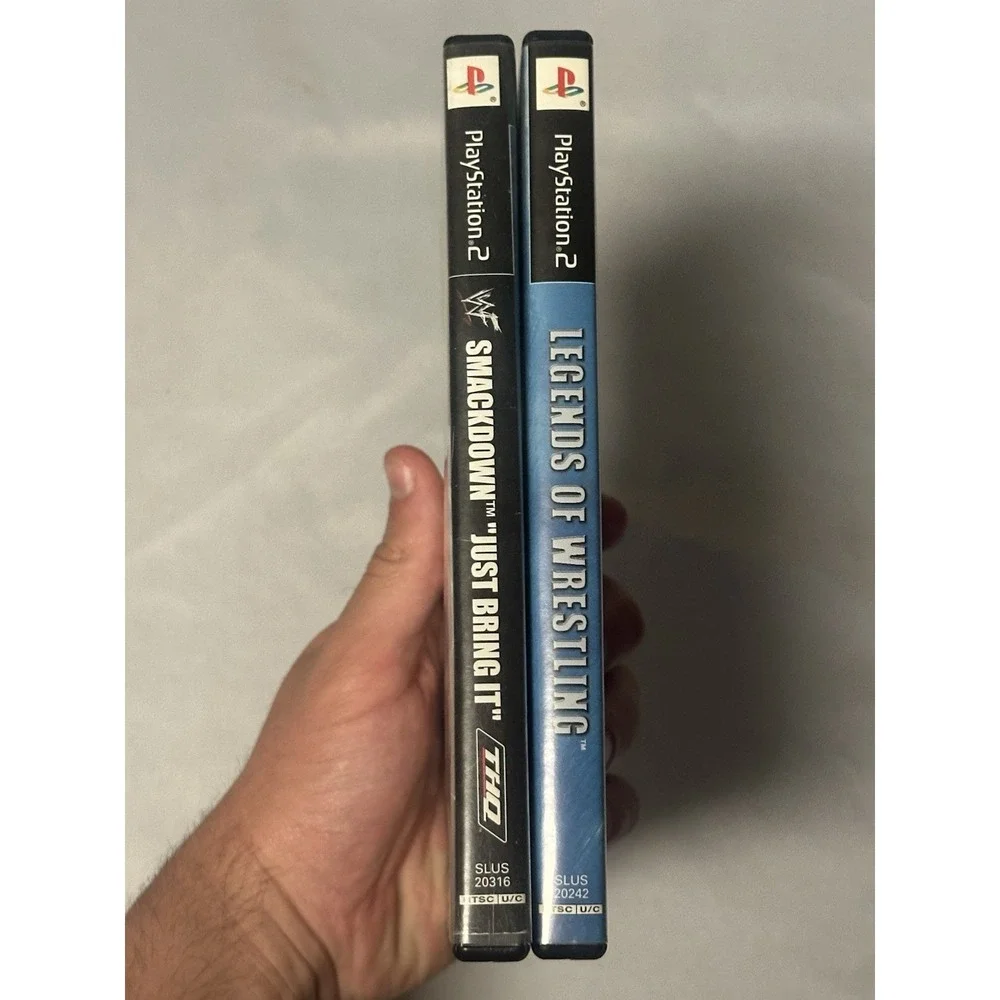 Sony PlayStation 2 PS2 Just Bring It+ Legends of Wrestling Games Lot Of 2
